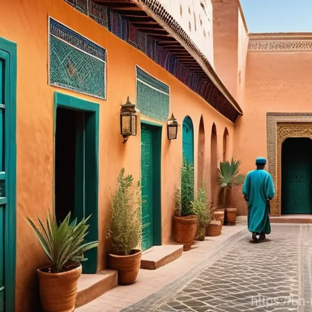 모로코 여행 적기 - **Vibrant Spring in a Historic Moroccan City:**
A vibrant spring day scene depicting a bustling ...