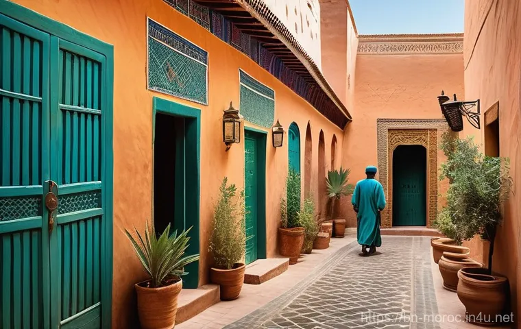 모로코 여행 적기 - **Vibrant Spring in a Historic Moroccan City:**
    A vibrant spring day scene depicting a bustling ...