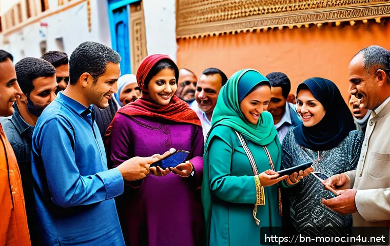 모로코 왕국 정치 체제 - A vibrant street scene in a Moroccan city showing a diverse group of local government officials and ...